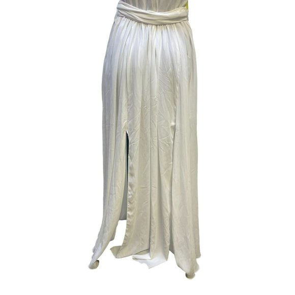 Vici White Chiffon Maxi Dress with Tie Belt Size Medium - Picture 7 of 8